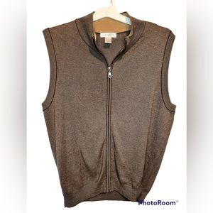 Cypress Links Mens Sweater Vest Lg 100% Cotton - Brown - Very nice!